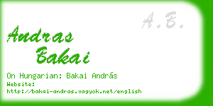 andras bakai business card